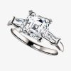2.00 Carat Square Emerald Diamond Platinum Engagement Ring