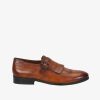 Tan Leather Monk Strap With Fringes Design Formal Slip-On Shoes By Brune