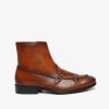 Tan Batwing Monk Strap Leather Boot by BRUNE