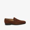 Brown Suede Leather Horsebit Penny Loafers By BRUNE