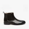 Black Leather Hand Made Chelsea Boots For Men By Brune