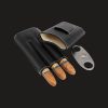 Leather Cigar Case with Silver Stainless Steel Cutter