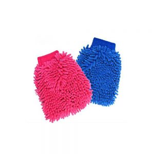 Home Cube 2 Pcs Double Sided Microfiber Car Window Washing Kitchen Dust Cleaning Gloves - Random Color