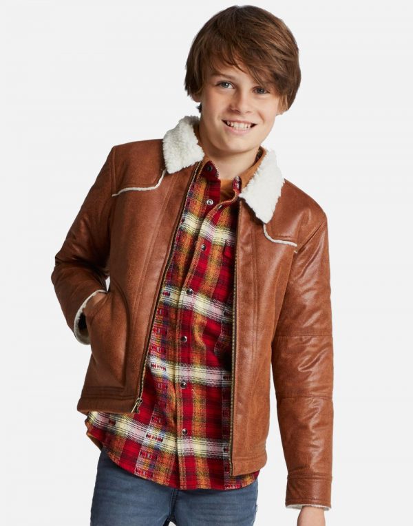 Boys' Sherpa Lined Jacket - Brown