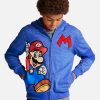 Boys’ Super Mario Fleece Jacket Hoodie – Blue