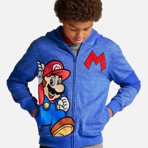 Boys' Super Mario Fleece Jacket Hoodie - Blue
