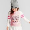 Girls’ Sleeve Animal Baseball Graphic T-Shirt – Pink