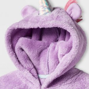 Girls' Cozy Unicorn Hoodie - Violet