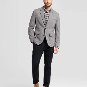 Men's Standard Fit Deconstructed Knit Blazer