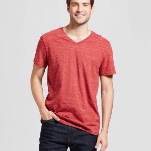 Men's Standard Fit Short Sleeve V-Neck T-Shirt