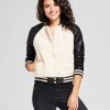 Women’s Sherpa Bomber with Faux Leather Sleeves