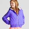 Girls’ Unicorn Puffer Jacket – Purple