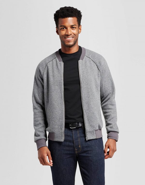 Men's Standard Fit Bomber Sweater