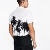 Slim Large Palm Tree Print Shirt
