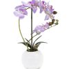Artificial flowers Orchid arrangement centerpieces Home wedding office decoration (Light Purple)
