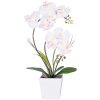 Homeseasons LED Lighted Artificial Orchid Arrangement-Battery Operated Orchid Pot with 9 Lights