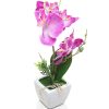 Purple Silk Lady Slipper Orchids Decorative Artificial Flower Plant