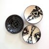 Black and white geometric stoneware ring dish