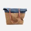 CANVAS Cross-body tote with LEATHER Straps