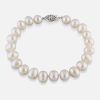 Freshwater Bracelet with Clasp in Sterling Silver- White
