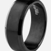 Men’s Blackplated Stainless Steel Satin and High Polished Ring