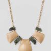 Women’s Necklace with Paddles Pendant and Stones – Gold