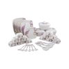 Maharaja Royal Melamine Dinner Set, 40 Pieces, Service for 6, White and Purple