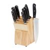 AmazonBasics Premium Stainless Steel Knife Set with Block, 9-Pieces, Black
