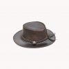 Silky chocolate leather hat