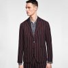 Navy Blue/maroon Striped Suit