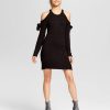 Women’s Cold-Shoulder Bow-Sleeve Sweater Dress